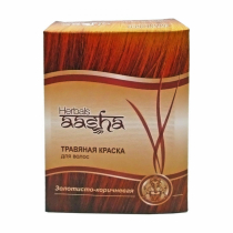 AASHA HERBALS Hair dye Golden-Brown Краска для волос Золотисто-Коричневая 60г