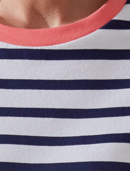 Футболка в горизонтальную полоску из премиального хлопка с эластаном